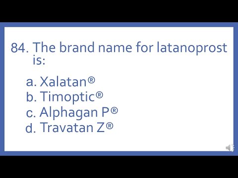 Top 200 Drugs Practice Test Question - the brand name for latanoprost is: