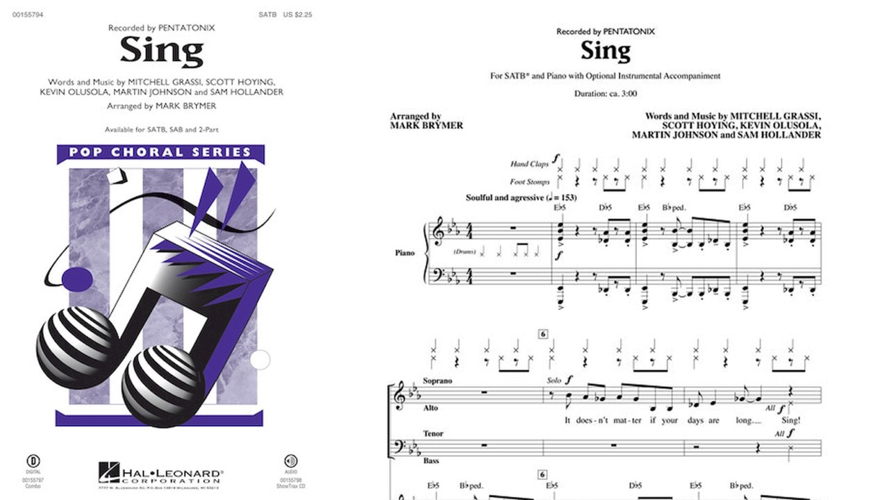 Sing by Pentatonix | SATB Choir | Arr. Mark Brymer