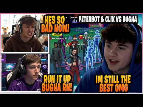 PETERBOT & CLIX UNSTOPPABLE Against BUGHA & His GOD Trio in 3v3 WAGER! (Fortnite Moments)