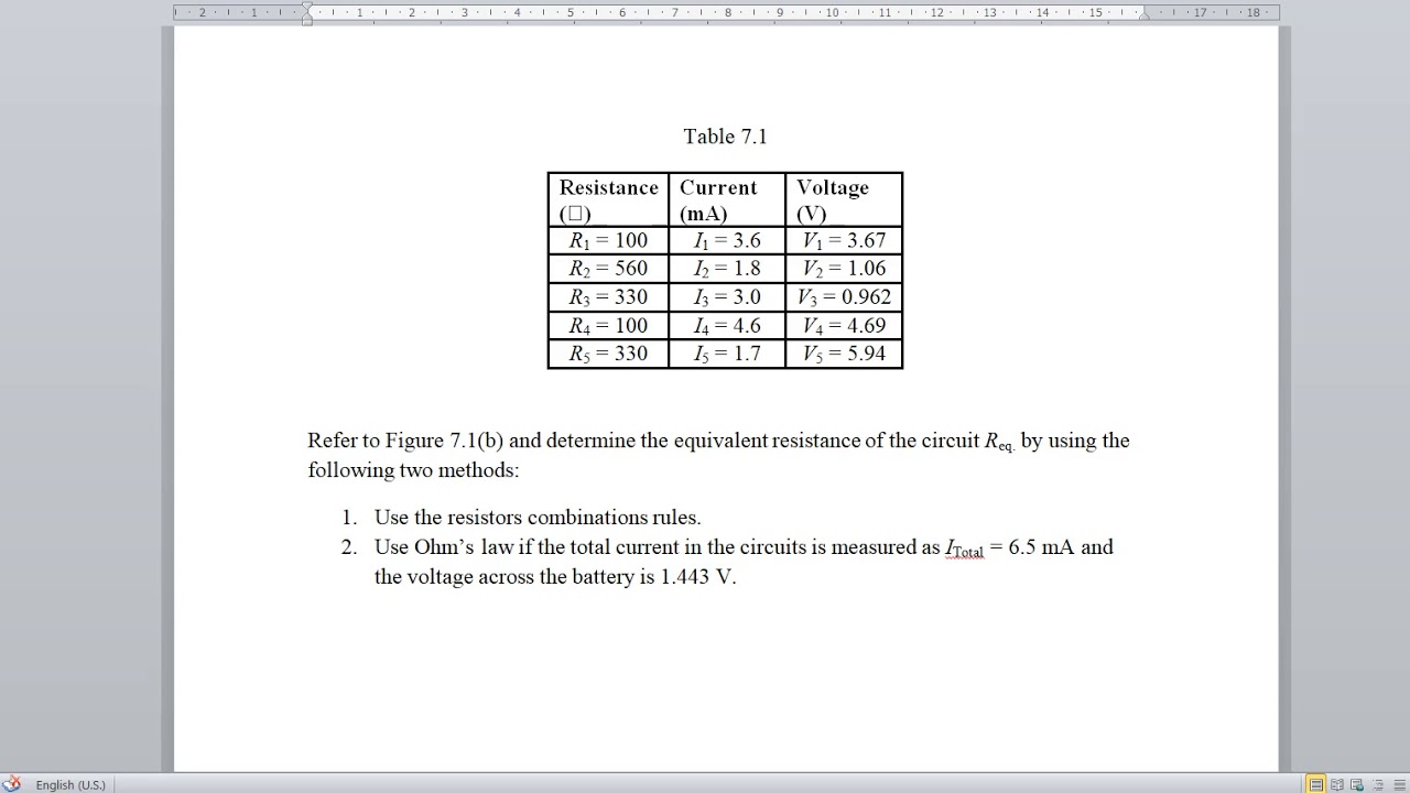 EXPERIMENT 8 KIRCHHOFF RULES