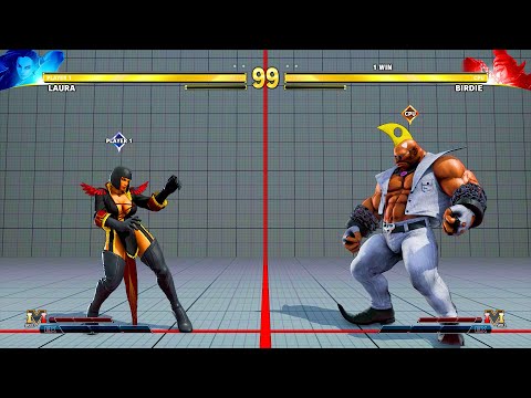 Laura vs Birdie (Hardest AI) - Street Fighter V All Characters Unlock