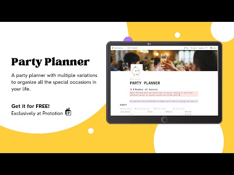 Party Planners | Free Notion Template| Prototion