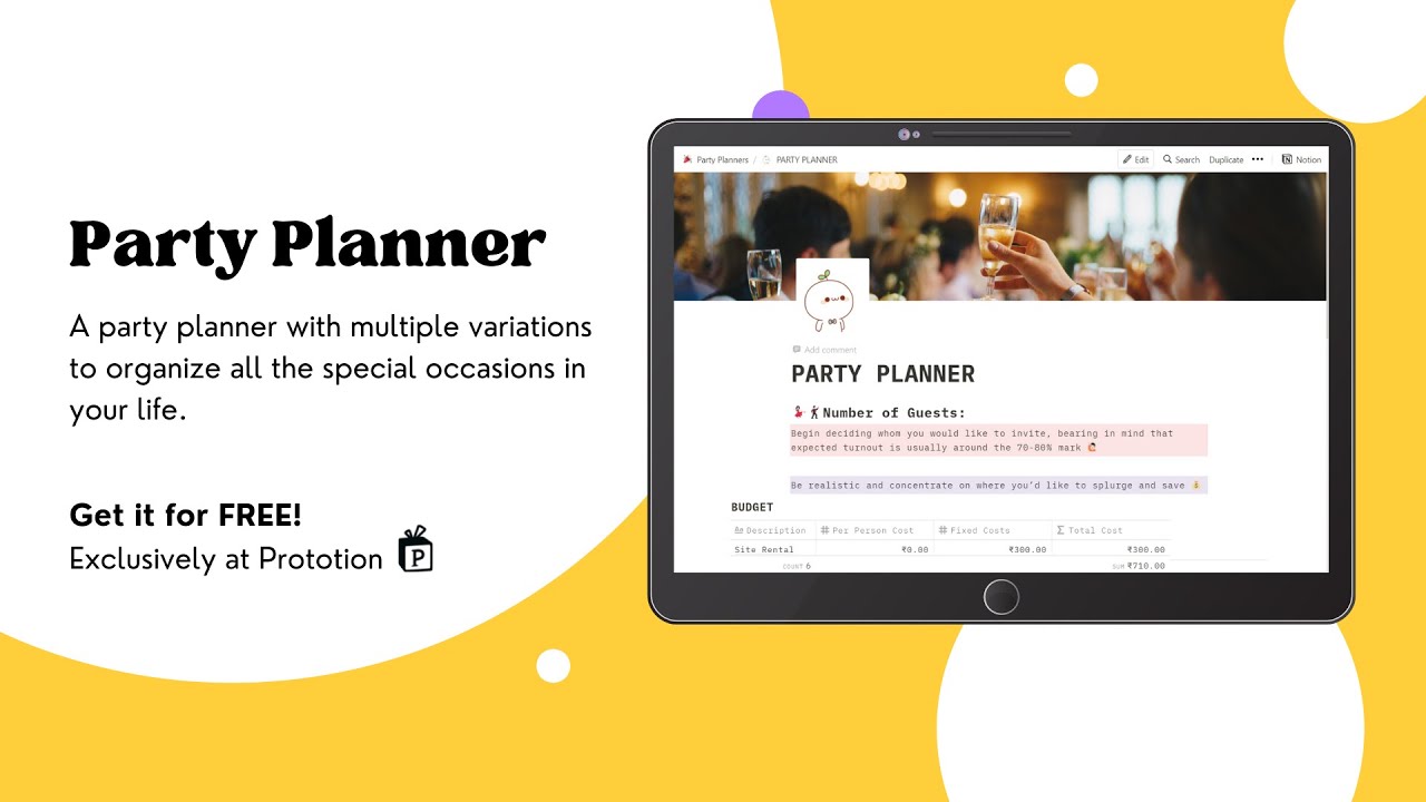 Introducing Party Planner Template