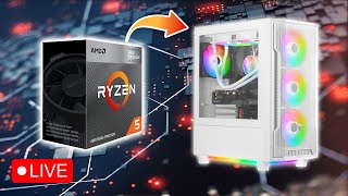 Building A $350 BRAND NEW PARTS Gaming PC, LIVE! | !tip to make me do push ups!