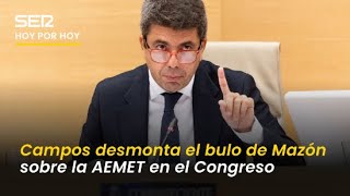 CAMPOS DESMONTA el BULO de MAZÓN en el CONGRESO sobre la AEMET