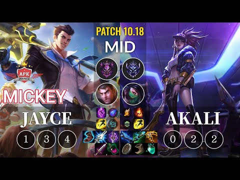 APK Mickey Jayce vs Akali Mid - KR Patch 10.18