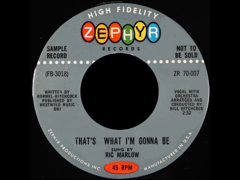 Ric Marlow -  Thats What Im Gonna Be - ZEPHYR DJ - Rare