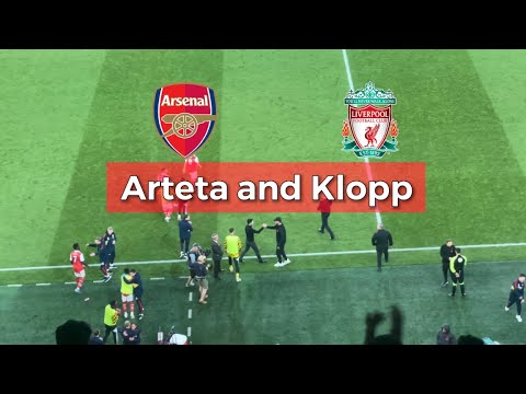 Arsenal vs Liverpool last minute Arteta and Klopp bench cam