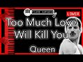 Too Much Love Will Kill You (LOWER -3) - Queen - Piano Karaoke Instrumental