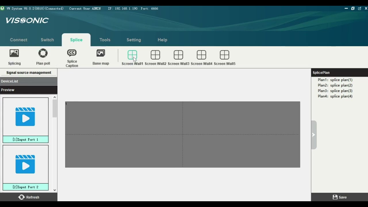 X9 processor software setting for LCD wall