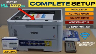 Brother HLL3220cdw-Setup, Ersteinrichtung, Tinten- und Toneraktivierung, WLAN-Setup, beidseitiger...