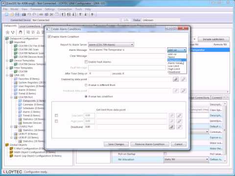 LOYTEC L-INX Configurator - How to create alarms (CEA-709) [A006]