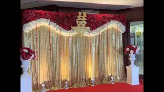 Backdrop ฉากงานแต่ง ฉากหลังพิธีหมั้น พิธีรับไหว้ ฉากเวทีงานแต่งงาน