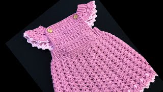 Download lagu Crochet dress for girls 0-18M, Easy crochet baby dress, Crochet for  Baby \ Little Katie Overall mp3