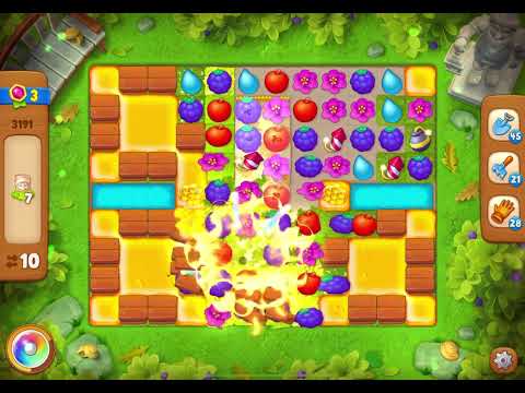 GardenScapes Level 3191 no boosters (14 moves)