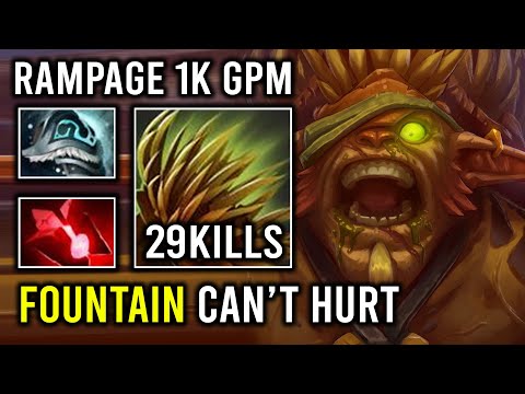 Even Fountain Can't Hurt This Bristleback 1v5 Rampage Spam Quill Spray 1K GPM Dota 2
