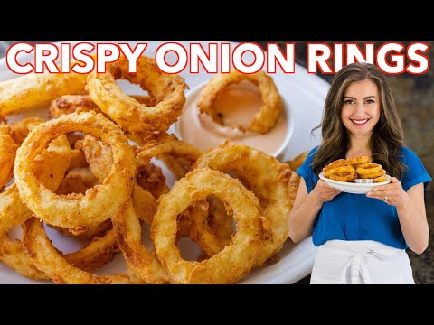 , title : 'Crisp ONION RINGS Recipe + Onion Ring Dipping Sauce'