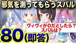 スバルの邪気度を聞かれるも即答で高得点を付けてしまうぺこちゃん【ホロライブ/兎田ぺこら/大空スバル/切り抜き】
