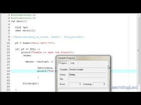 45 Fgets Function C Programming Language Video Tutorial