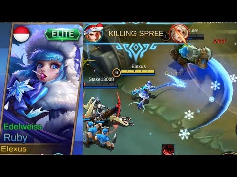 Ruby Season Pass Elite Skin Edelweiss Gameplay (Best Skin) - Mobile Legends