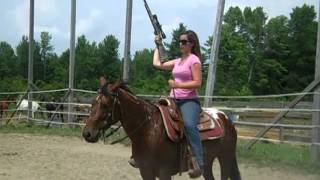 preview picture of video 'Abby Shooting on horseback 1st Attempt'