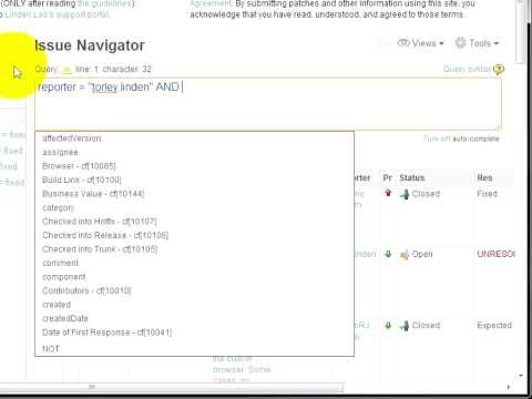 How to search the Bug Tracker jira secondlife com Tutorial