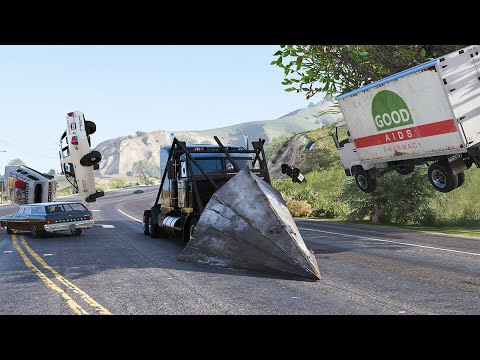 GTA 5 CRAZY PHANTOM WEDGE CRASHES Part.2 - SUPER CINEMATIC PICTURE ON SLOW MO ep.13