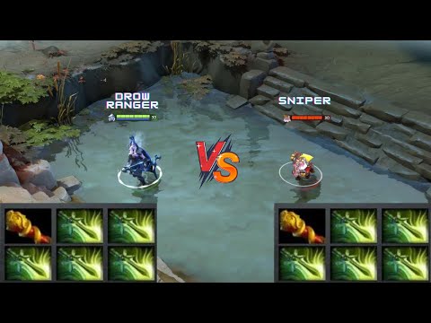 Dota 2 | Drow Ranger vs Sniper lvl 30 | Same Items | MUST WATCH!