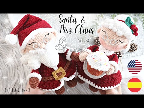 Santa and Mrs. Claus o Noela AMIGURUMI Part 1/4 step by step Sub 🇺🇸🇪🇸/ GretaWings