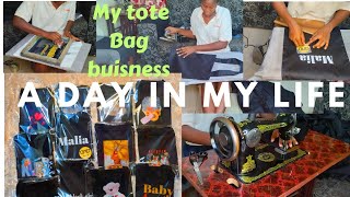 Life as a solo small business owner/ Make and package my tote bag buisness with me.