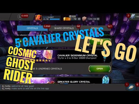 My first 5 sexeninum crystals, Hunting for Cosmic Ghost Rider and Apocalypse |MCOC crystal opening