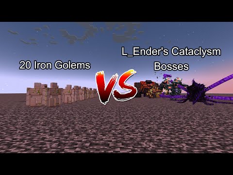 20 Iron Golems vs L_Ender's Cataclysm Bosses  Minecraft  Mob Battle