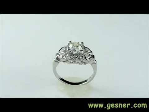 Art Deco Engagement Ring 1.00ct. Diamond Platinum - J34918