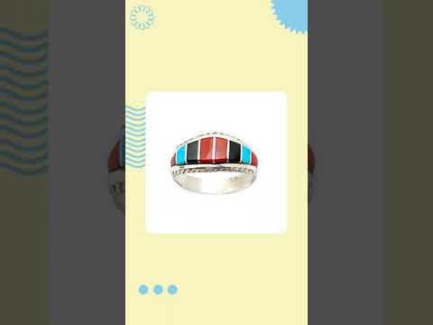 Zuni Coral Inlay Ring Sz 8 Sterling Silver M. Peynesta Native American