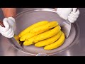 Banana Ice Cream Rolls Street Food ASMR
