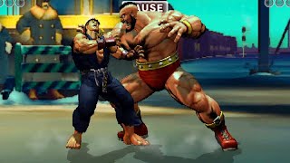Street Fighter !  Ryu vs Zangief SF gameplay ! Capcom games ! Hectic 5 rounds of Sf gameplay !