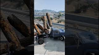 Sports Car, Passenger Bus, and Log Truck Crash on Elevated Highway 🚗💥