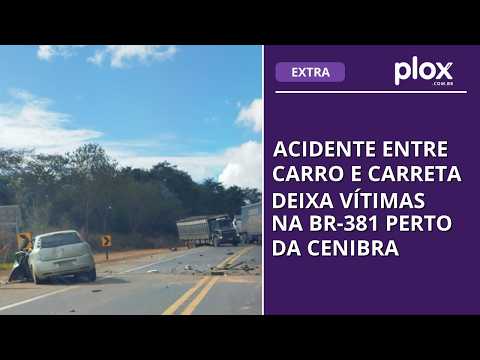 Acidente entre carro e carreta mata duas pessoas na BR-381 perto da Cenibra