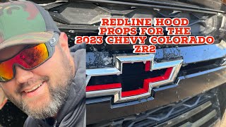 Redline hood props for the 2023 zr2 #zr2 #chevycoloradozr2 #chevycolorado #2023zr2