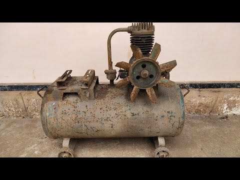 Rusty Old Air Compressor Restoration From Scrap