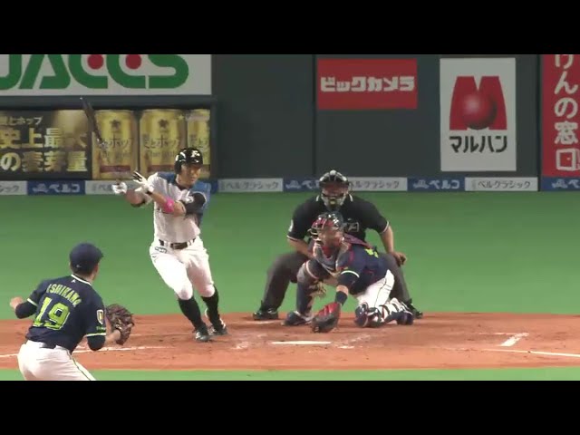 【5回裏】ファイターズ・田中賢 低めのボールに反応!! 走者一掃の逆転タイムリー!! 2016/3/19 F-S