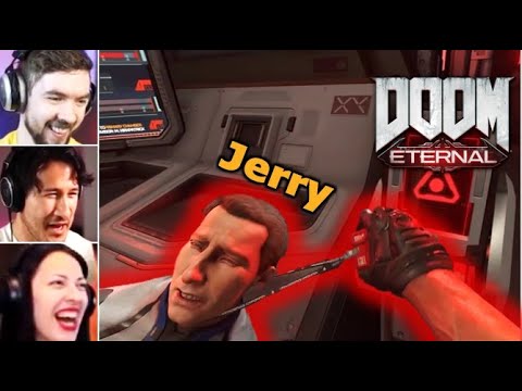 GAMERS REACT To DOOMGUY MEETING HUMANS || Phobos || DOOM Eternal Reaction