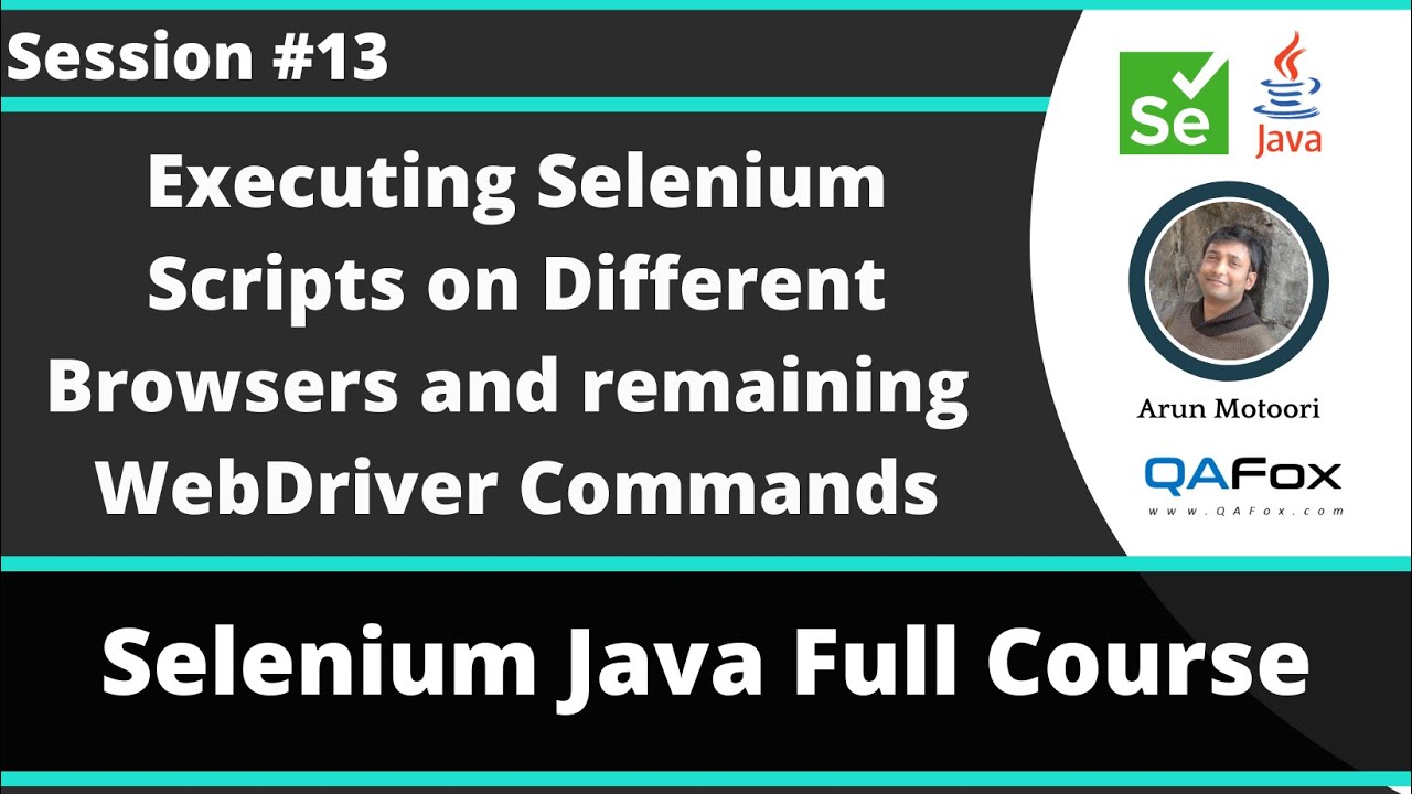 Selenium Java Training - Session 13  - WebDriver Part 2 and Executing Scripts on different browsers
