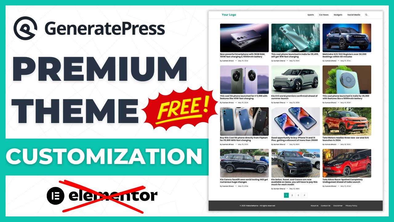 GeneratePress Premium Theme Full Customization In Hindi 2025