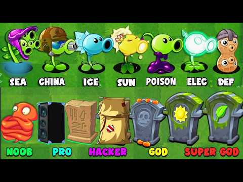 All PEA Plants China & International Vs Team Gravestones - Who Will Win? - Pvz 2 Plant vs Plant