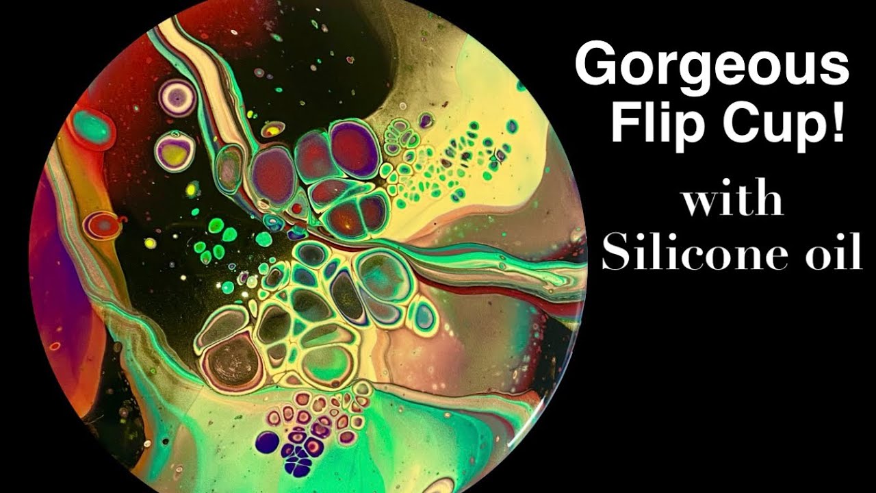 (175)Gorgeous Flip Cup with silicone oil how to get large & small cells! Abstract Acrylic Pouring