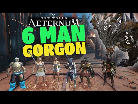 6 Man Gorgon Raid Clear | VG Healer POV | New World Aeternum