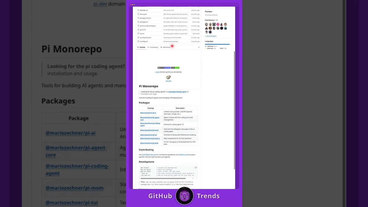 One Toolkit to Build Any AI Agent. Why Build From Scratch? Pi Mono Has It All #githubtrends #github