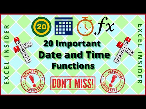 Date & Time Functions in Excel | 20 most used Date & Time Functions | Important Excel Formulas