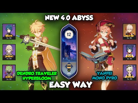 F2P C6 Dendro Traveler Hyperbloom & C6 Yanfei Mono Pyro | Spiral Abyss | Genshin Impact 4.0